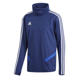 Blauwe Adidas TIRO 19 trui met hoge boord