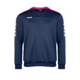 Blauwe Hummel Valencia sweater met roze tint