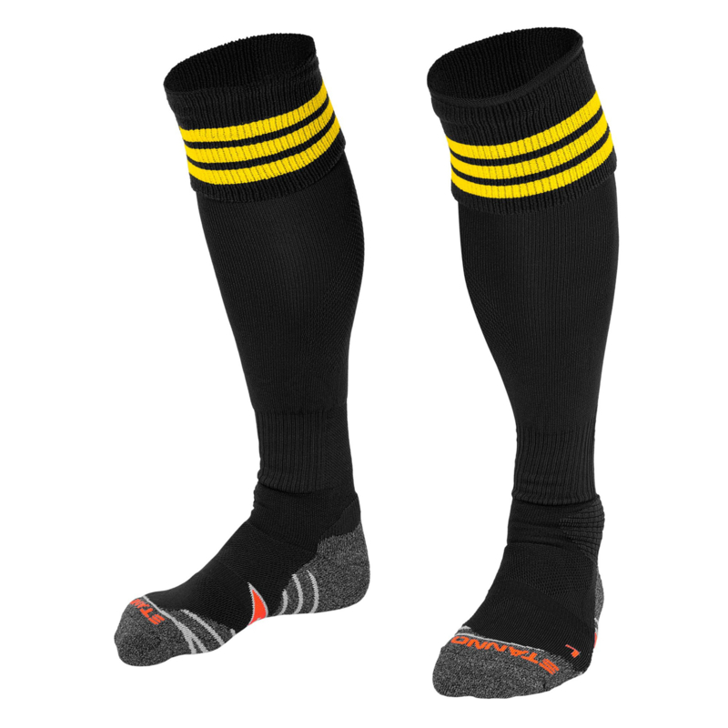 Springplank Oefening Vervagen Zwarte sokken met gele ringen | Hummel en Stanno sokken | Keeping the Zero!