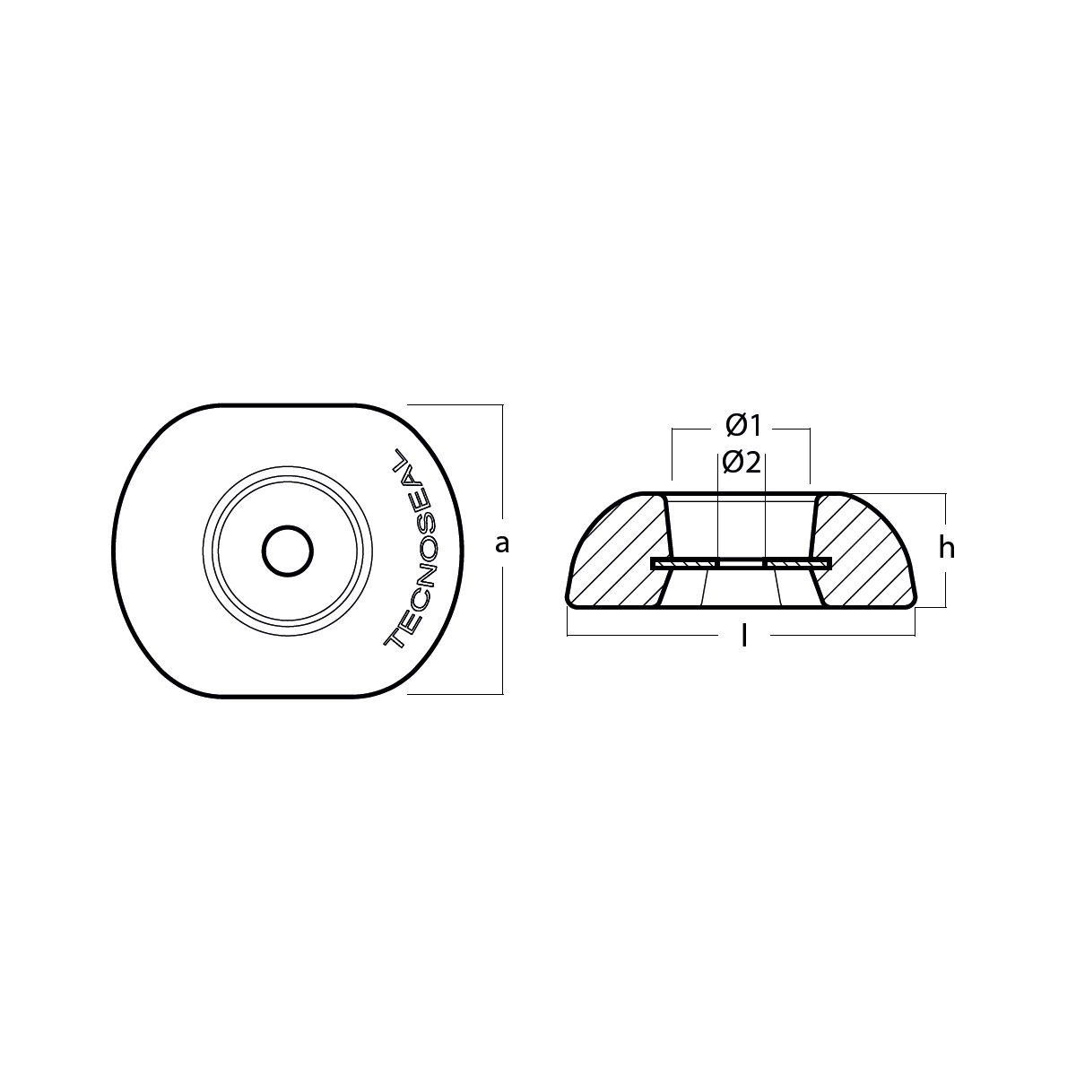 Tecnoseal Disc Anode Single Ø110mm With Steel Insert