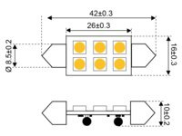 Led IP20 Festoon 1W Wit
