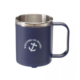 Koffiebeker met RVS Binnenzijde Navy