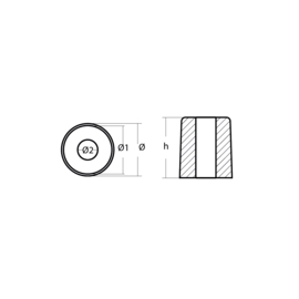 MERCURY/ MERCRUISER cilinder anode 13Ømm magnesium