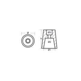 Radice conical prop nut zink Ø30 00401