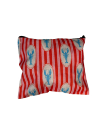 Toilettasje/ Etui Kreeftjes Roze, Oranje