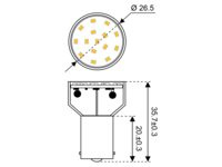 led IP20 BA15S Wit