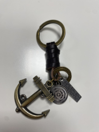 Sleutelhanger Bruin Leer Bedels