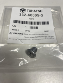 Tohatsu Plug /  Schroef 332-60005-3 (Staartstuk)