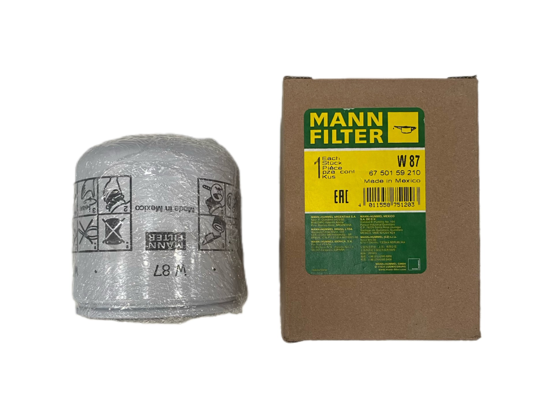 MANN Oliefilter W 87