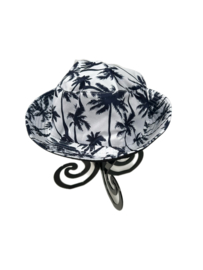 Hoed Wit, Donkerblauw Palmbomen (1 maat)