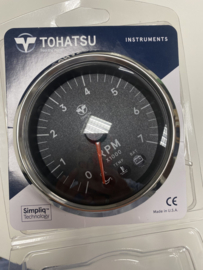 Tohatsu Tachometer / Toerenteller met Temp/olie en accu indicator (Zwart) 3UR-72647-3