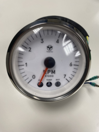 Tohatsu Tachometer / Toerenteller met Temp/olie en accu indicator (Wit) 3WA-72647-3