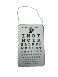 Tekstbordje Wine Eye Chart