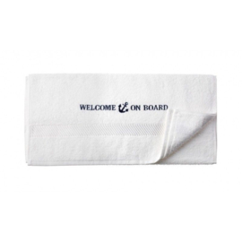 Handdoek Welcome on Board  Wit 50x100cm