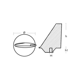 MERCURY/ MERCRUISER skeg voor trim tab 80-140PK ZINK