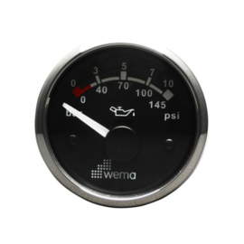 Silver serie oliedruk meter zwart 10bar