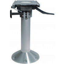 Aluminium Mainstay "Heavy Duty" stoelpoot (360º draaibaar + lock) met slede, voet Ø229mm