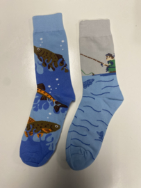 Sokken Visser Grijs / Blauw 1 paar (one Size)