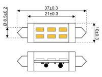 Led IP20 Festoon 0,5W Wit