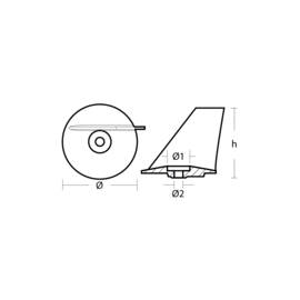 MERCURY/MERCRUISER anode skeg voor trim tab ZINK