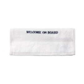 Gastendoekje Welcome on board geborduurd 30 x 50 cm wit