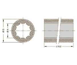 Bearing Rubber Lager  ø30xø45x120mm
