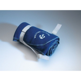Fleece Deken Welcome on Board Geborduurd 180 x 120 cm Navy