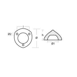 MAX PROP 3HOLES PROPELLER ANODE Ø72 ZINK