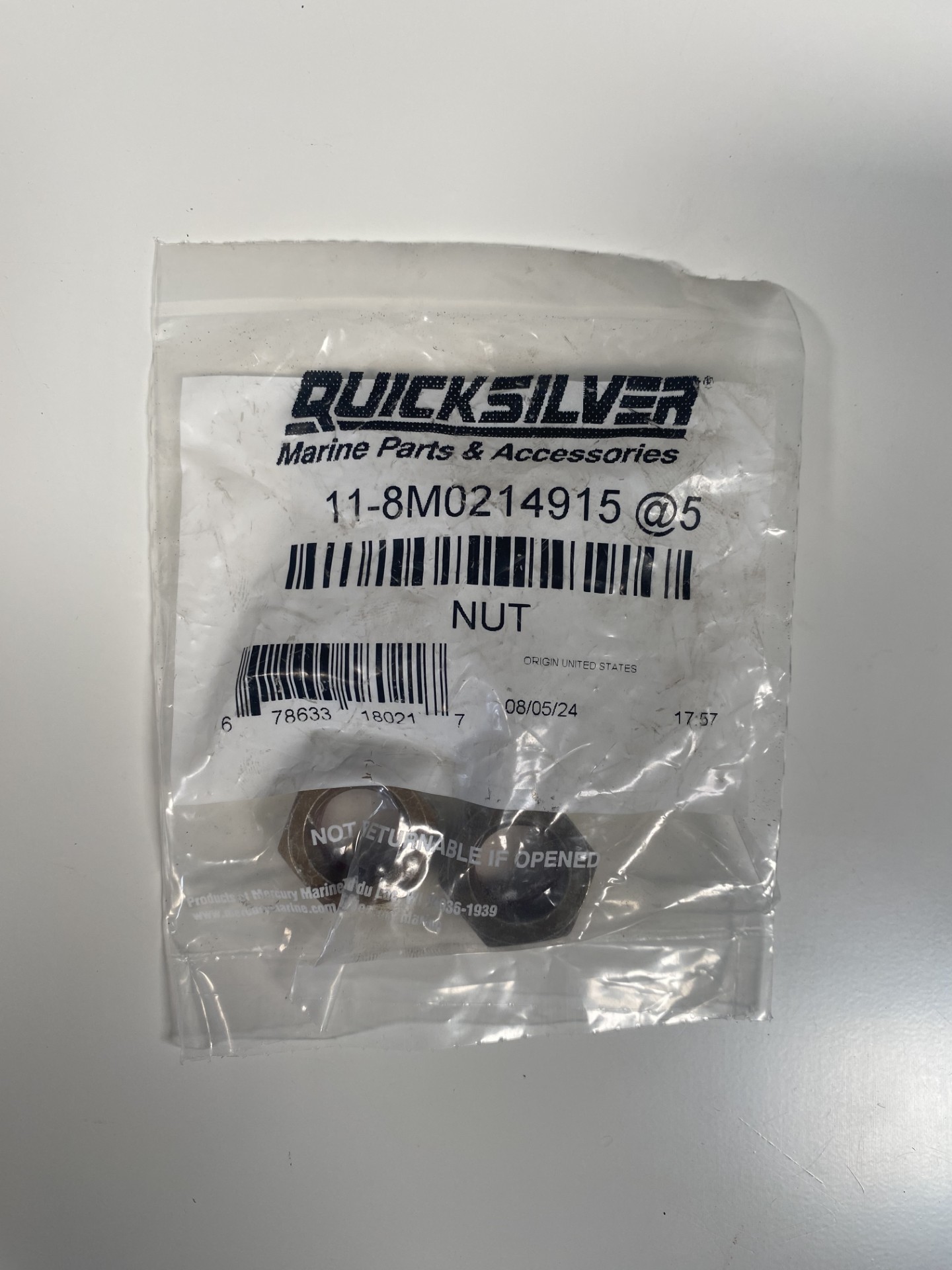 Quicksilver Nut 8M0214915 (Alpha one gen 2)
