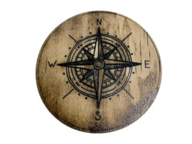 Houten Glas Onderzetters met Print 6st