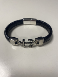 Armband Heren Zwart Gevlochten Anker