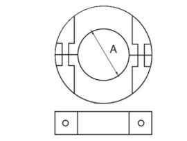 Schroefas Anode plat Aluminium 25 mm