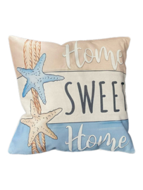 Sierkussen Zeesterren Home 'Sweet Home' 45  x 45cm