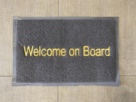 Mat "Welcome on Board" Grijs, Goud