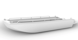 QWEST MARINE F535 (aluminium platbodem + zelflozend + reling + zwemplateau)