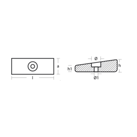 MERCURY/ MERCRUISER small plate for 75pk-V6 40/50/115 EFI zink