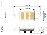 Led IP20 Festoon 1W Wit