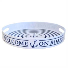 Dienblad Antislip Rond Welcome on Board Ø32 cm