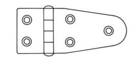 Scharnier RVS 38,5x95mm