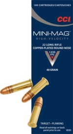 Kogelpatroon CCI Mini-Mag. .22 LR Copper Plated RN 40 Grain