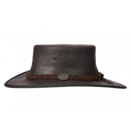 Barmah Squashy Outback Leather Hat / Hoed
