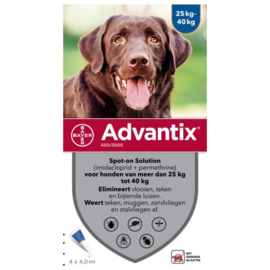 Advantix Spot On 400 4 ml - Anti vlooien en tekenmiddel - 4 pipet 25-40 kg