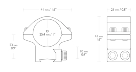 Montage Hawke  1'' Low 9-11mm Dovetail 22100