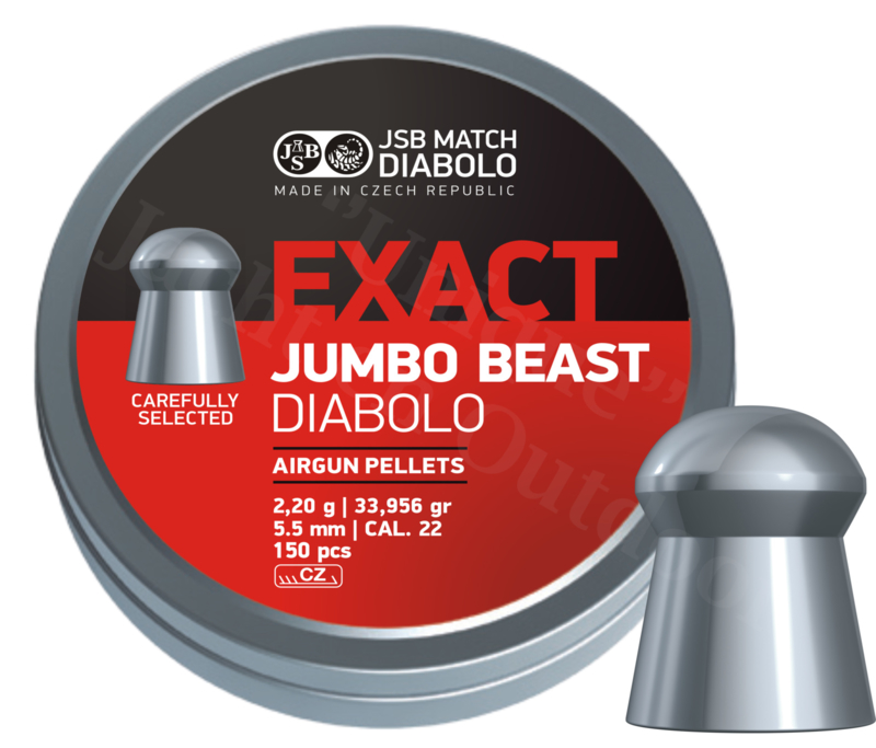 Luchtdrukkogeltjes JSB Exact Diabolo Jumbo Beast 5.5 mm 33.95 grain