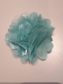 Chiffon bloem met tule mint