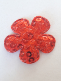 Bloem 2.5 cm rood pailetten
