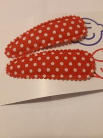 Haarspeldje 5 cm rood polkadot