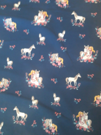 Trico met navy paarden print quite