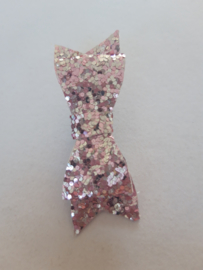 glitter roze strik met patroon strik