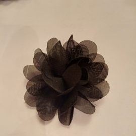 Chiffon bloem met zwart doorschijnend